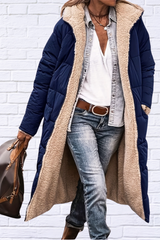 Plus Size Zip Up Sherpa Hooded Coat