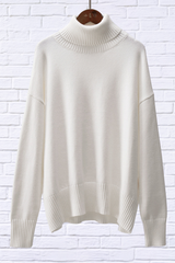 Turtle Neck Dropped Shoulder Sweater