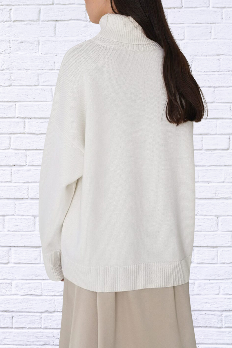 Turtle Neck Dropped Shoulder Sweater