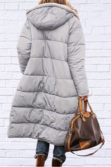 Plus Size Zip Up Sherpa Hooded Coat