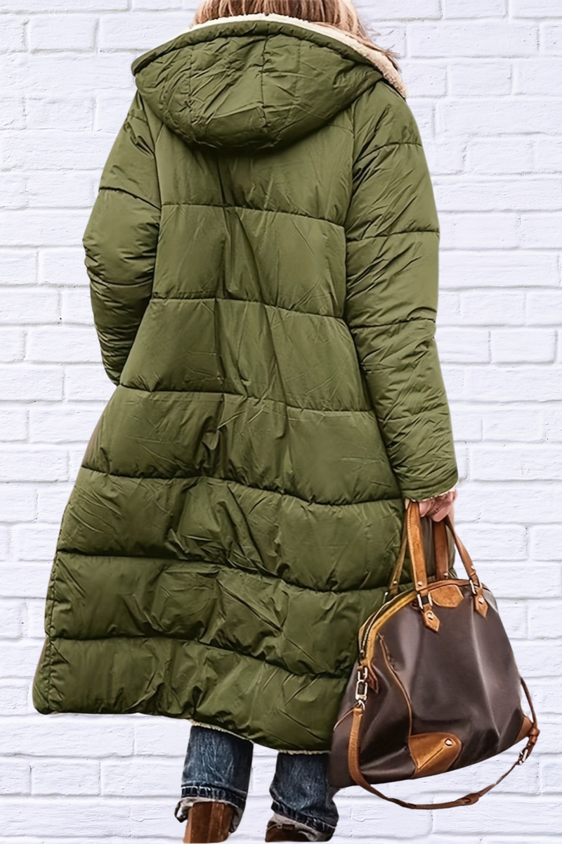 Plus Size Zip Up Sherpa Hooded Coat