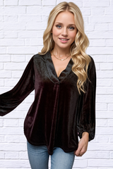 V-Neck Three-Quarter Sleeve Blouse