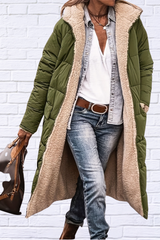 Plus Size Zip Up Sherpa Hooded Coat