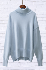 Turtle Neck Dropped Shoulder Sweater