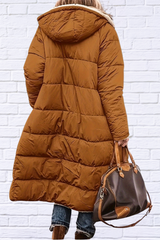 Plus Size Zip Up Sherpa Hooded Coat