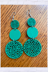 Vibrant Round-Shaped Hollow Pattern Dangle Earrings