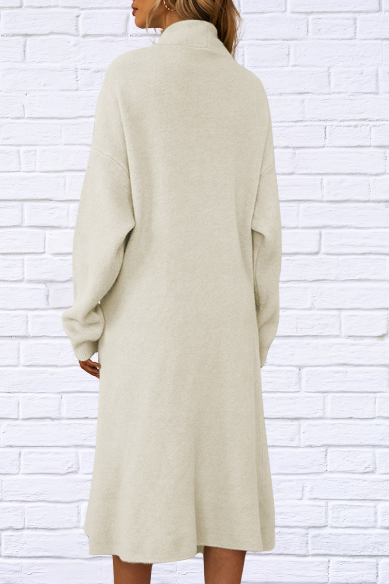 Neck Cami Dress and Open Front Cardigan Sweater Set