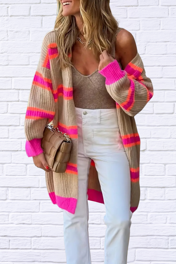 Viv Candy Stripe Open Cardigan