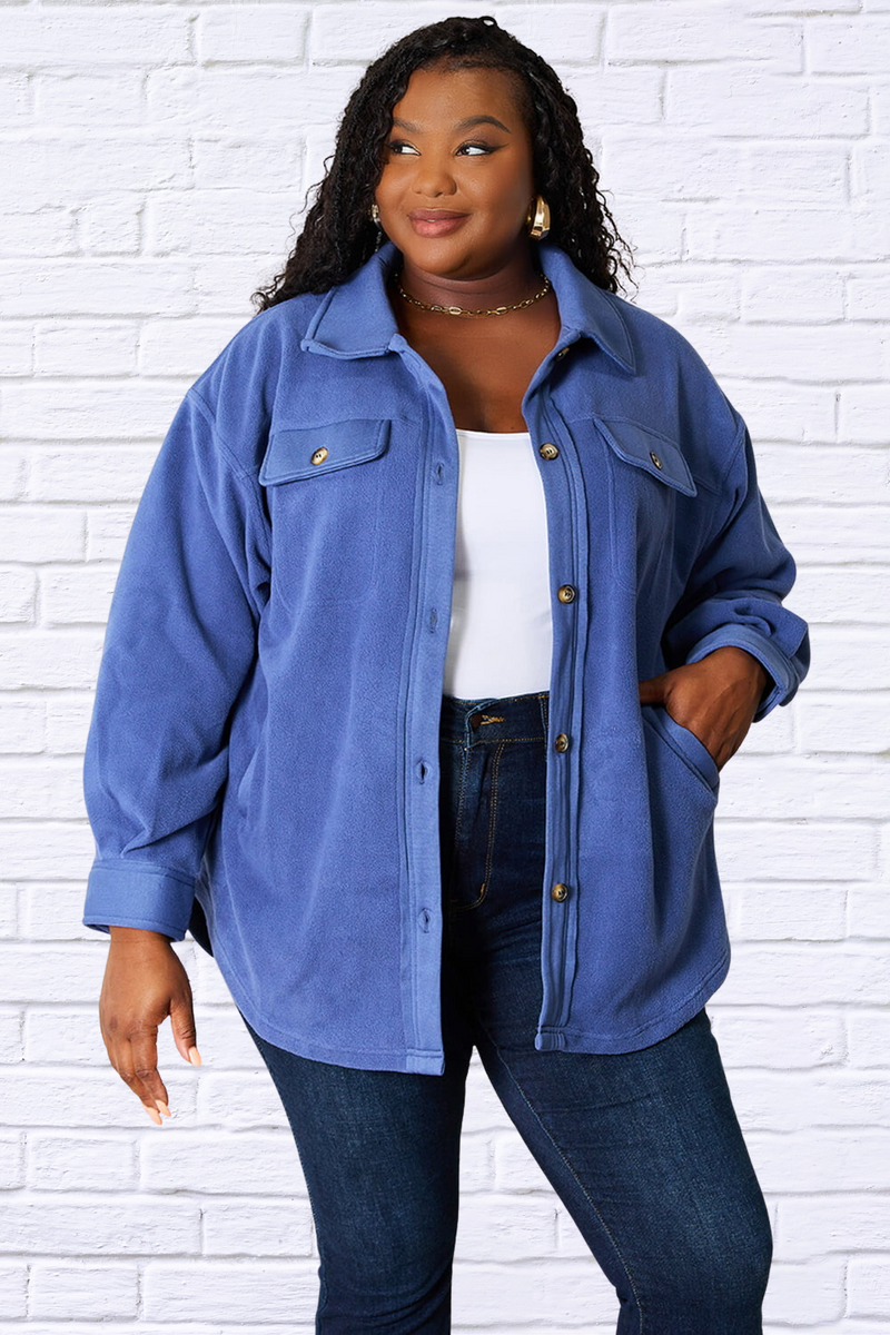 Heimish Cozy Girl Full Size Button Down Shacket