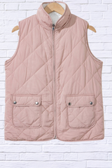 Fuzzy Zip Up Vest Coat with Pockets