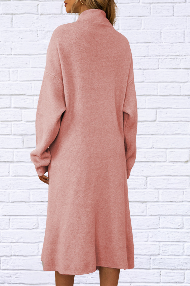 Neck Cami Dress and Open Front Cardigan Sweater Set