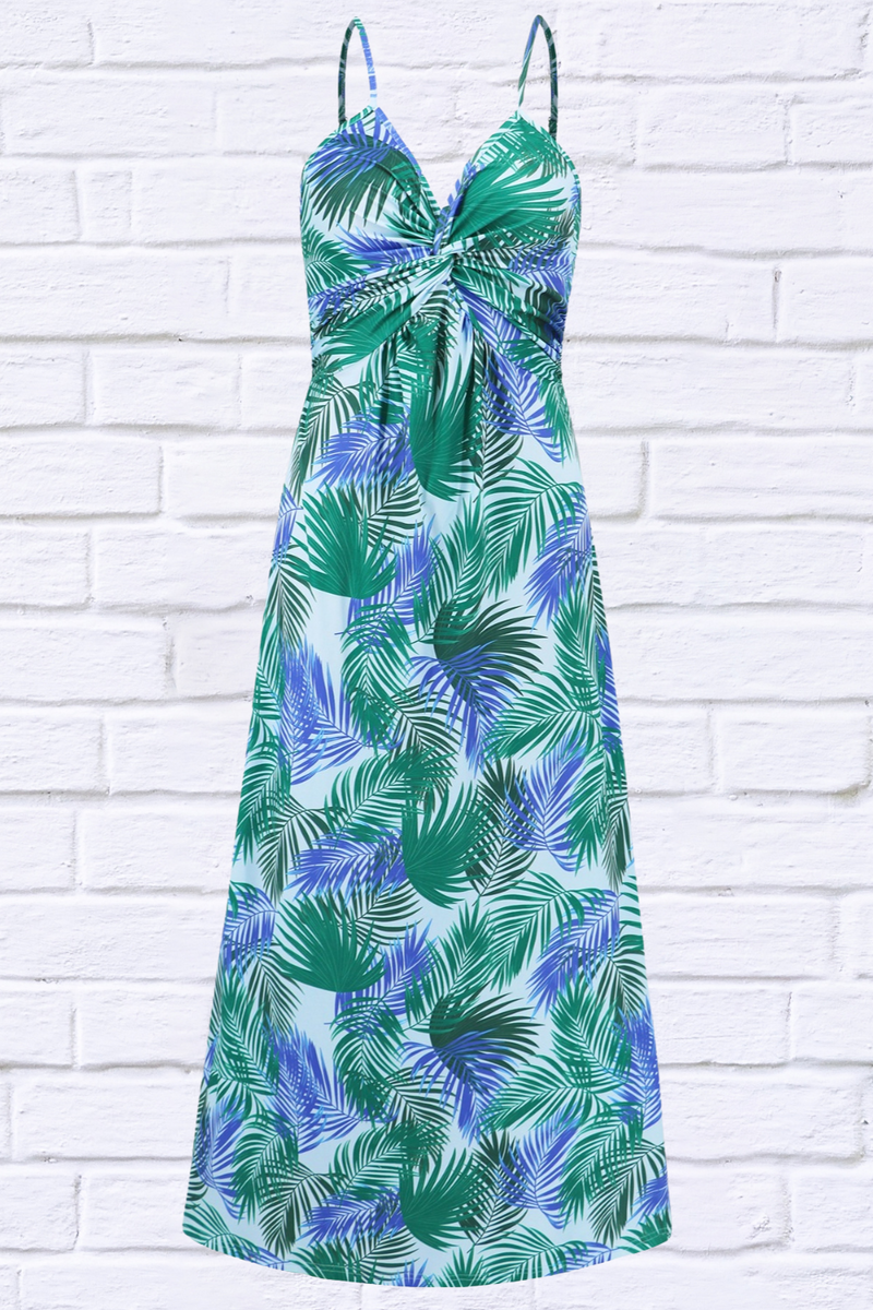 Twisted Printed V-Neck Cami Dress