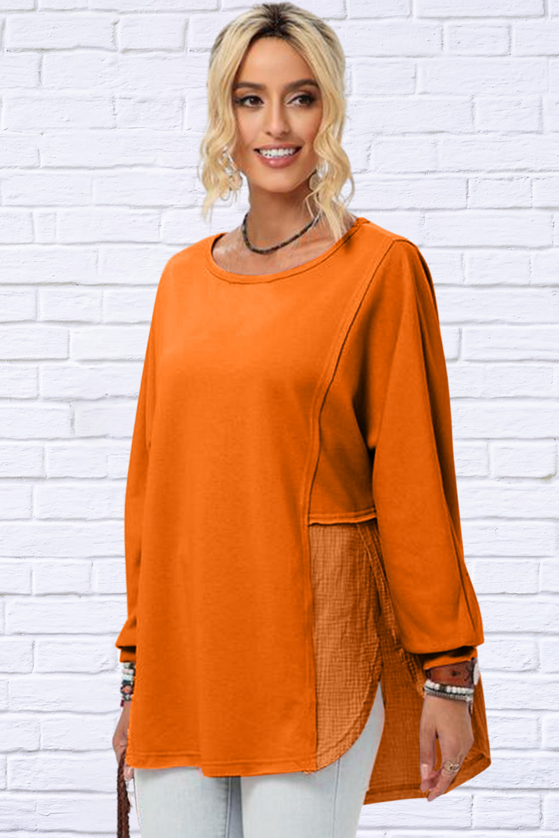 Florence Full Size Long Sleeve High-Low T-Shirt