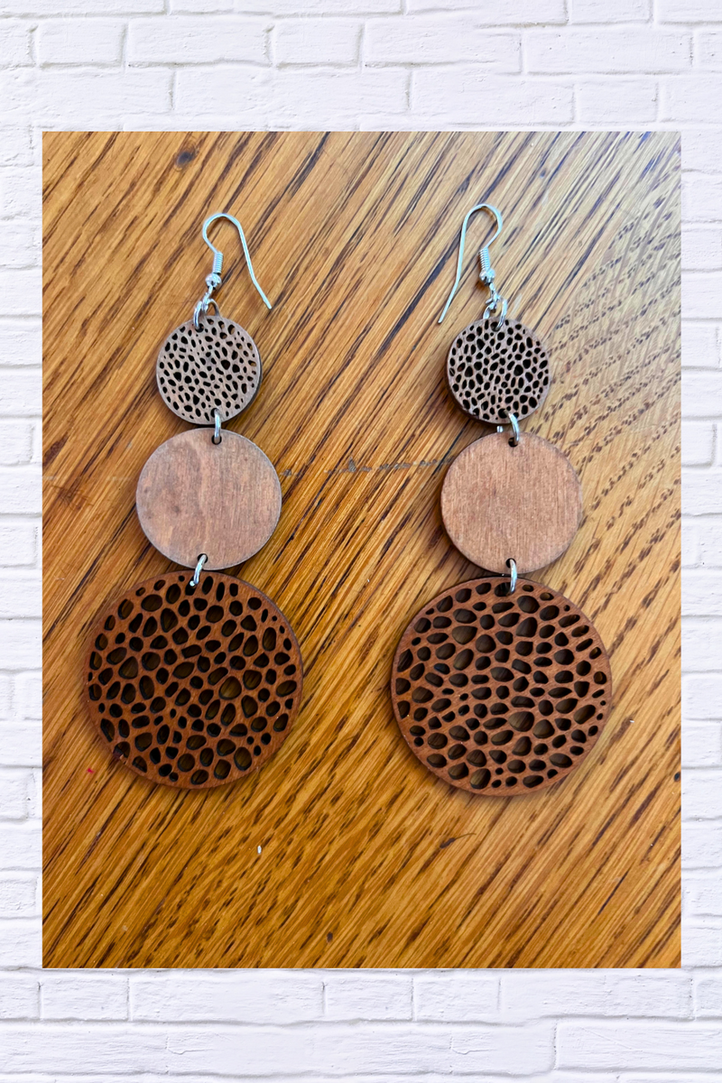 Vibrant Round-Shaped Hollow Pattern Dangle Earrings