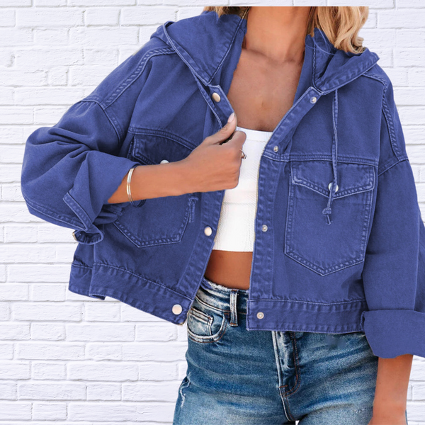 Hooded Dropped Shoulder Denim Jacket