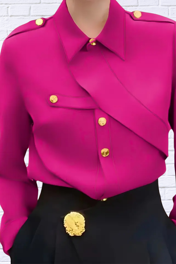 Women’s Hot Pink Long Sleeve  Shirt