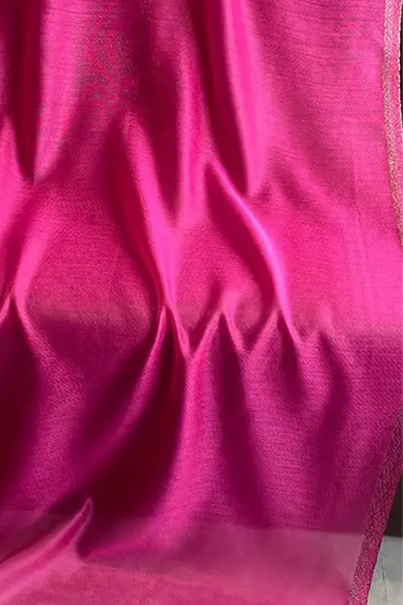 Elegant Hot Pink Chiffon Shawl – A Chic Finishing Touch