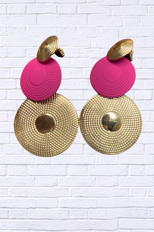 Absolutely Gorgeous Two-Tone Tiered Round Drop Earrings