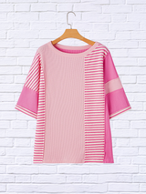 Stripe Color Block Half Sleeve T-Shirt