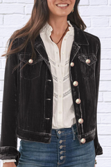 Button Up Long Sleeve Jacket with Chest Pockets