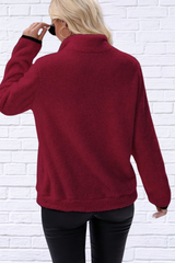 Half Zip Long Sleeve Furry Sweatshirt