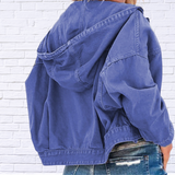 Hooded Dropped Shoulder Denim Jacket