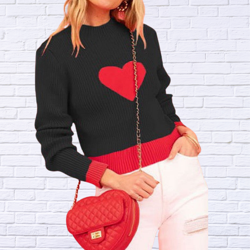 Ribbed Heart Sweater – Bold, Chic, and Perfect for Any Occasion!