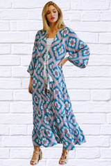 Printed Long Sleeve Loose Kimono