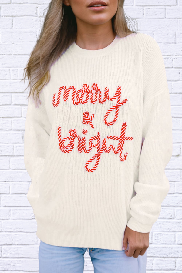 MERRY & BRIGHT Round Neck Sweater