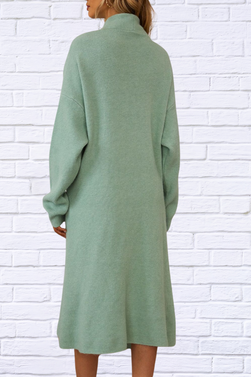 Neck Cami Dress and Open Front Cardigan Sweater Set