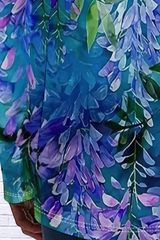 Floral Sprays of Purple and Blues Top