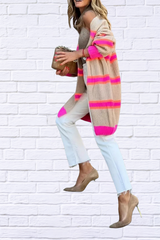 Candy Stripe Open Front Cardigan