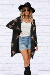 Star Open Front Long Sleeve Cardigan