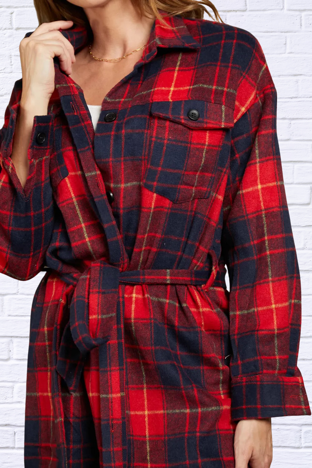 Plaid Curved Hem Longline Shirt Jacket – 2Shades Boutique