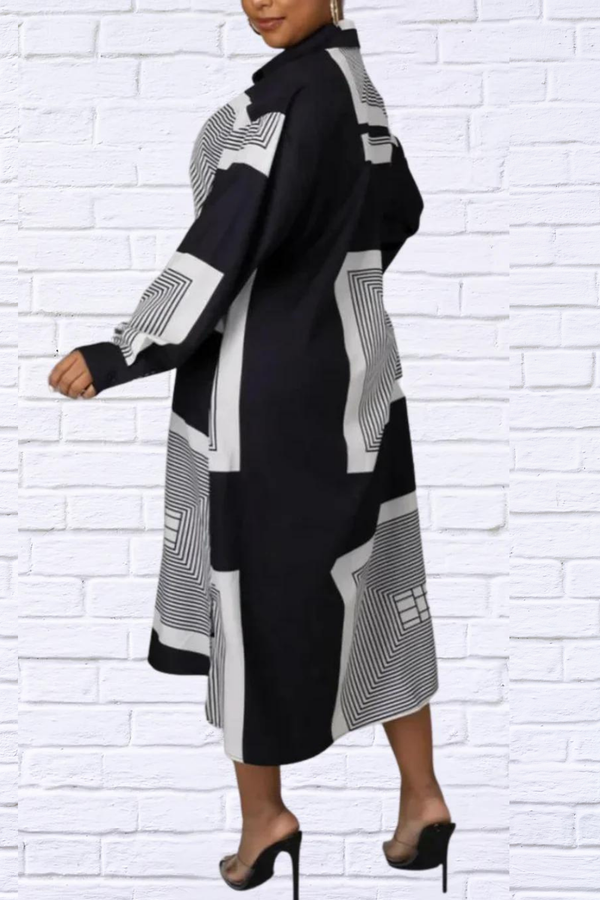 Long Geometric Patterns Shirts Dress