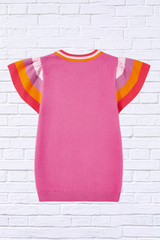 Color Block Round Neck Knit Top