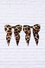 Animal Leopard Print Bow Earrings – Bold, Stylish Statement Earrings