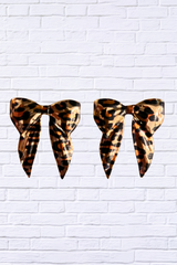 Animal Leopard Print Bow Earrings – Bold, Stylish Statement Earrings