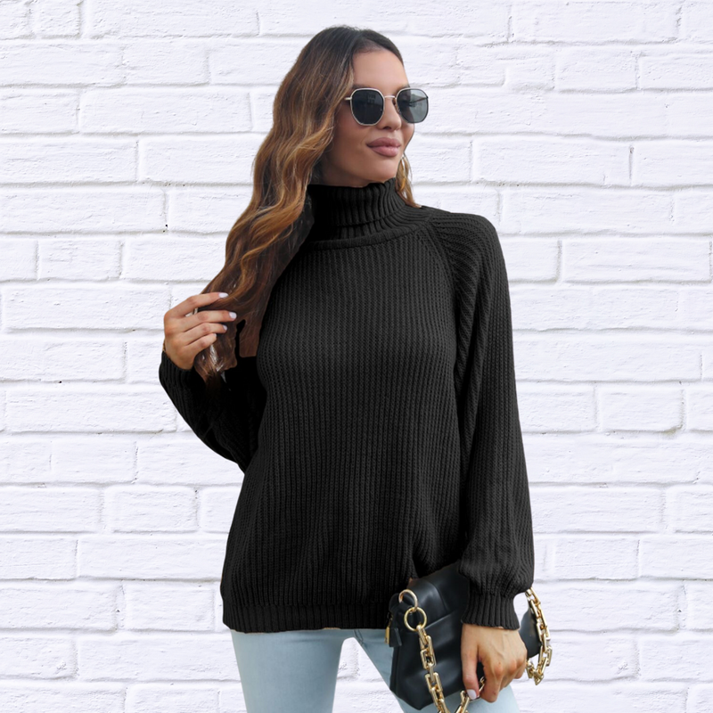 Turtleneck Rib-Knit Sweater