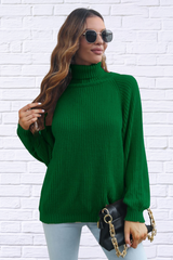 Turtleneck Rib-Knit Sweater