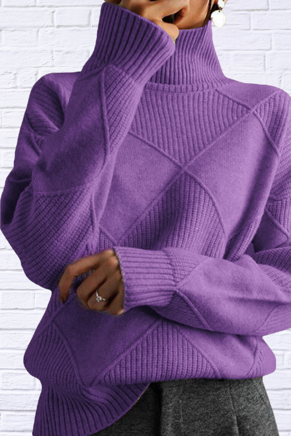 Diva USA | Geometric Turtleneck Sweaters for Women - On Trend & Cozy