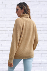 Turtleneck Rib-Knit Sweater