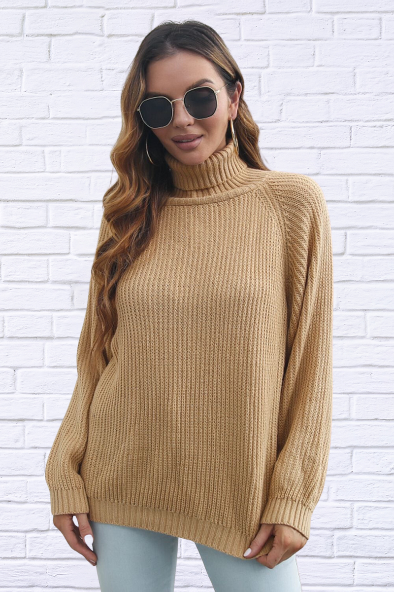 Turtleneck Rib-Knit Sweater