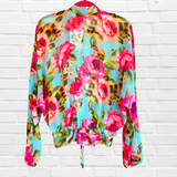 Demi Lola Jacket i Tangerine / Turquoise / Animal and Floral